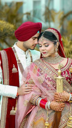 Wedding photoshoot of bride and groom